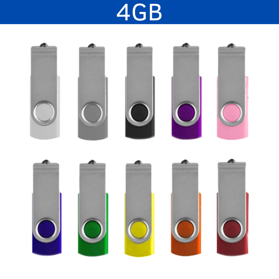Memoria USB Giratoria London 4 GB. Incluye cordón del mismo color de la memoria. 