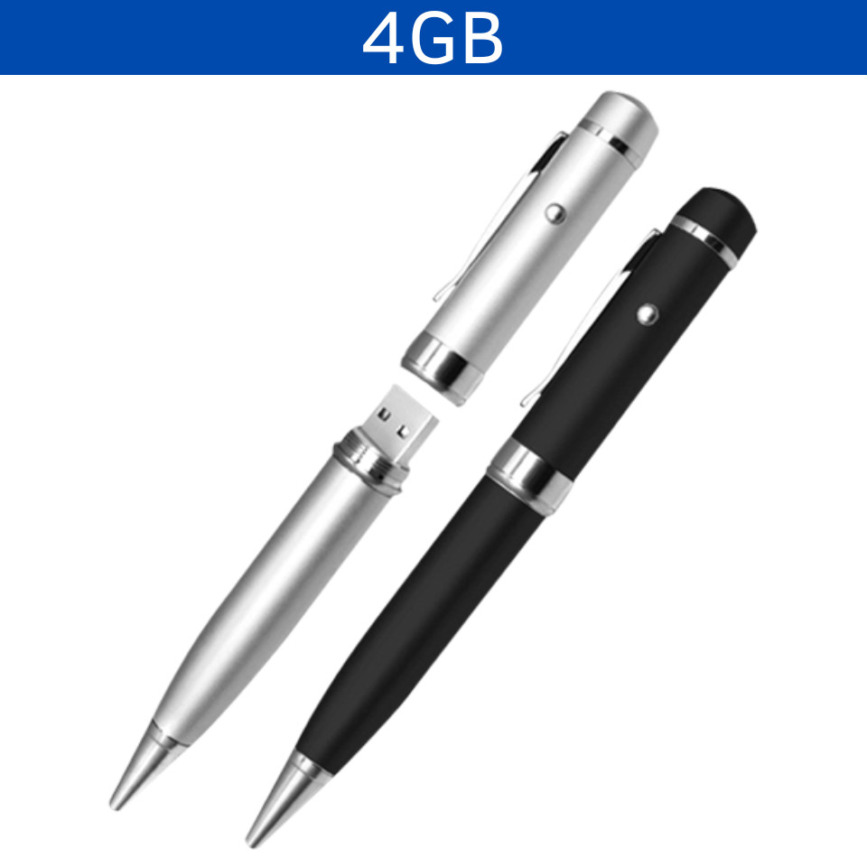 Memoria USB Executive 4 GB bolígrafo y señalador láser. Tinta de escritura negra. (No incluye estuche) Tiempo de entrega: de 24 a 48 horas hábiles.