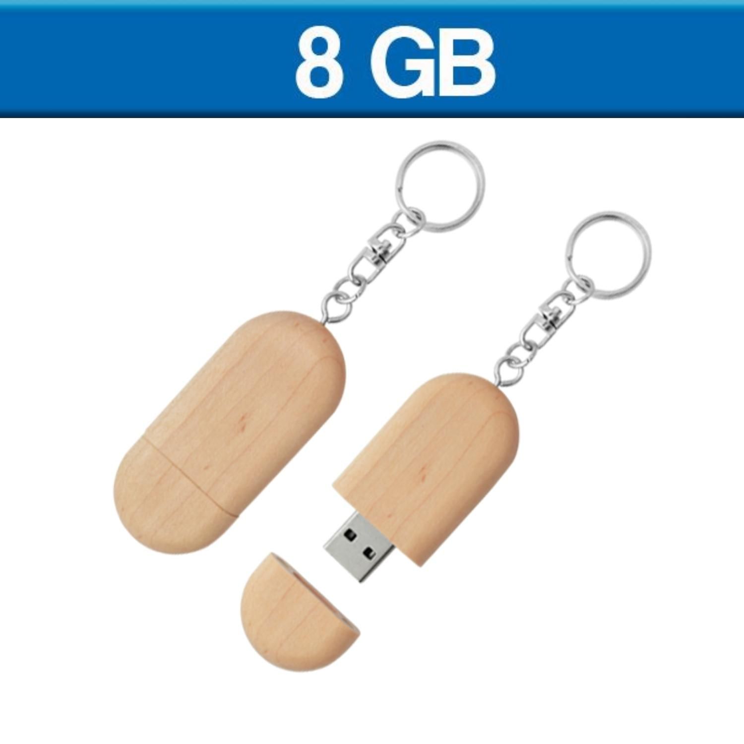 USB Llavero de madera 8GB.