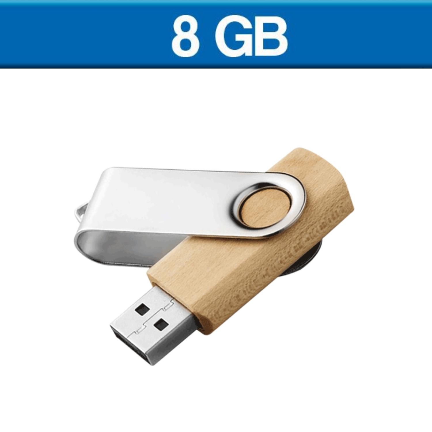 Memoria USB Giratoria London de Madera. Capacidad: 8 GB 