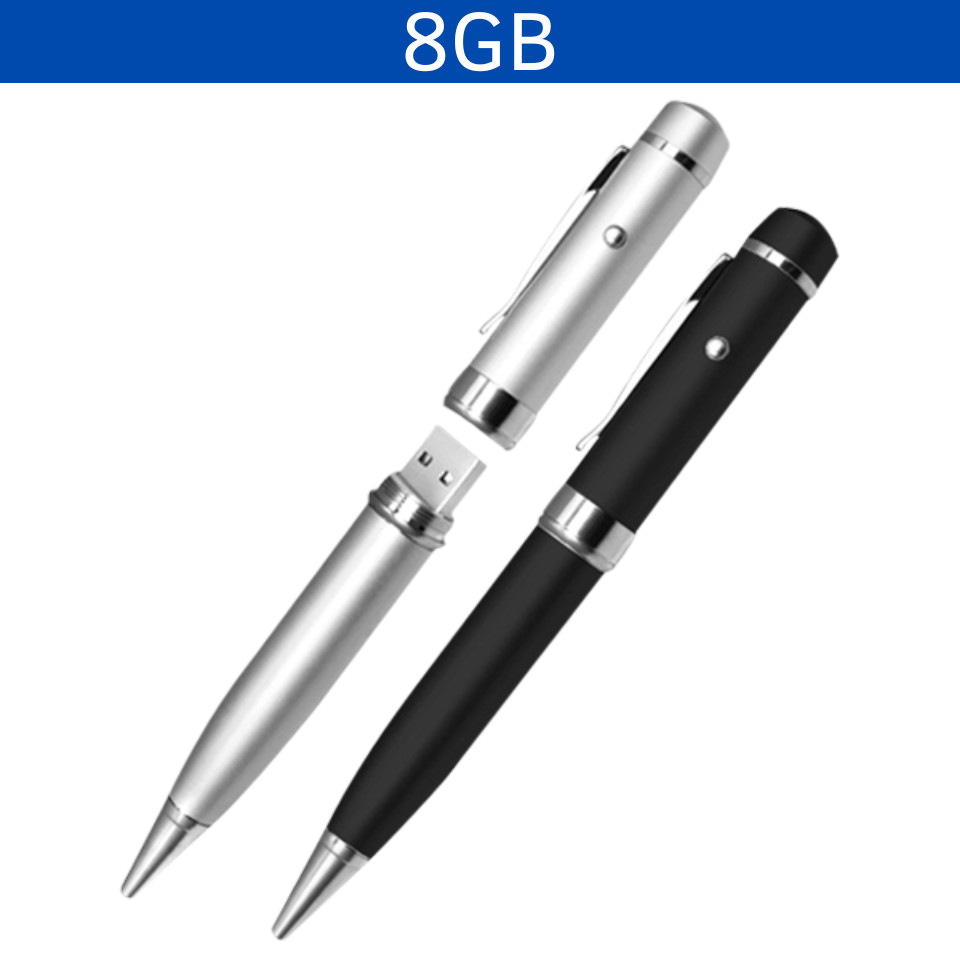 Bolígrafo con USB Executive con 8 GB de capacidad y señalador láser. Tinta de escritura negra. (No incluye estuche)