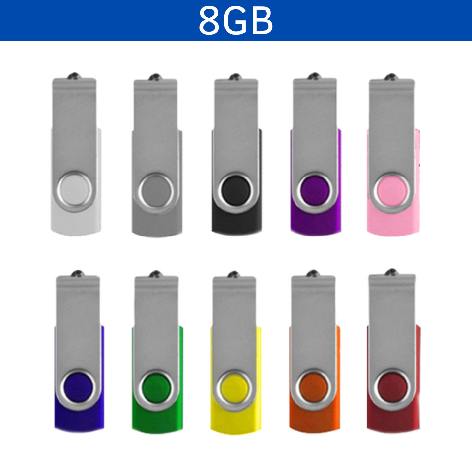 Memoria USB Giratoria London 8 GB. Incluye cordón del mismo color de la memoria.