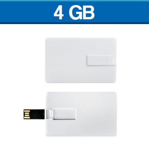 USB Tarjeta Slim de plástico. 4GB de capacidad. Color liso blanco.