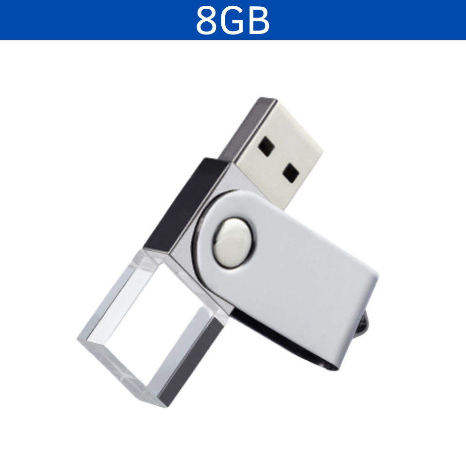 MEMORIA USB GIRATORIA CRISTAL DE 8GB